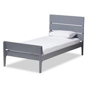 Baxton Studio Nereida Modern Classic Mission Style Grey-Finished Wood Twin Platform Bed